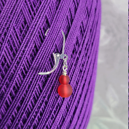 Locking Stitch Markers - Colorful Glass Beads