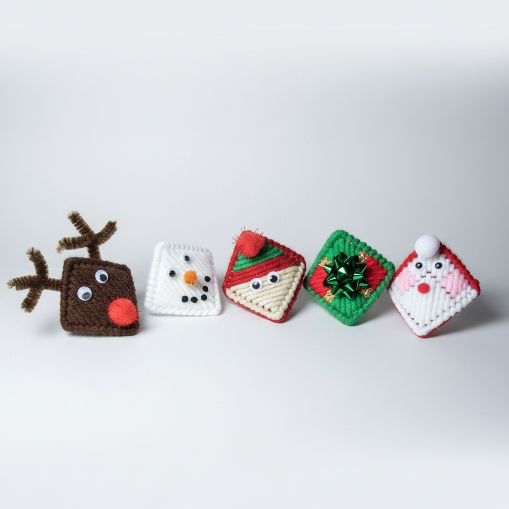 Holiday Yarn Ornaments Clean Photo