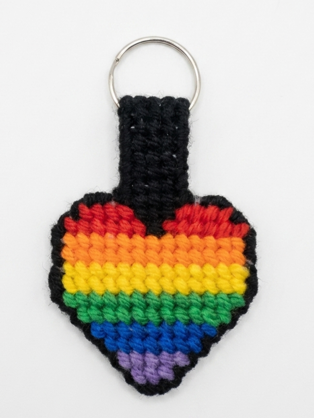 Rainbow Heart Keychain