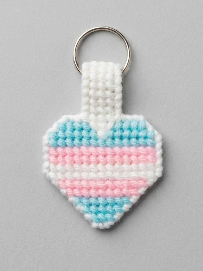 Transgender Heart Keychain
