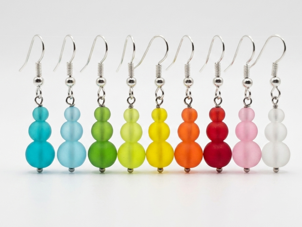Frosted Glass Earrings