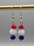 Red White Blue Crystal Earrings – Patriotic Jewelry