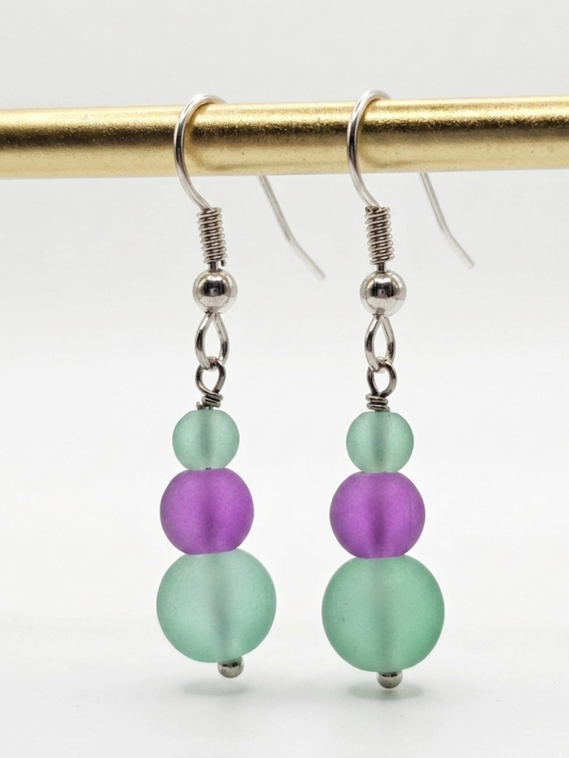Frosted Glass Earrings