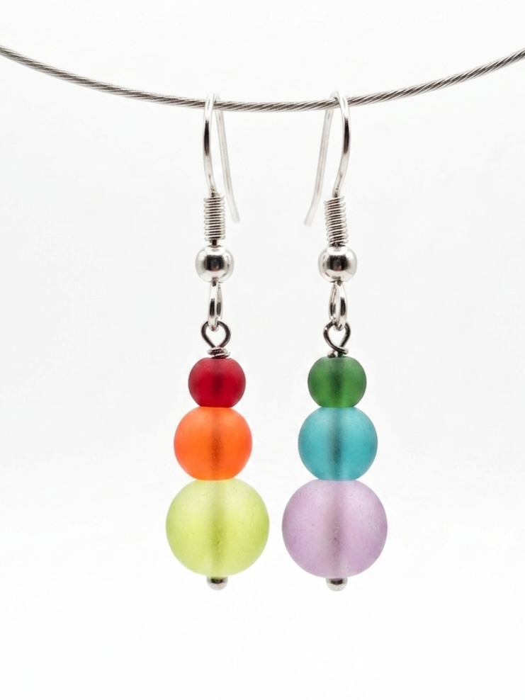 Frosted Glass Earrings