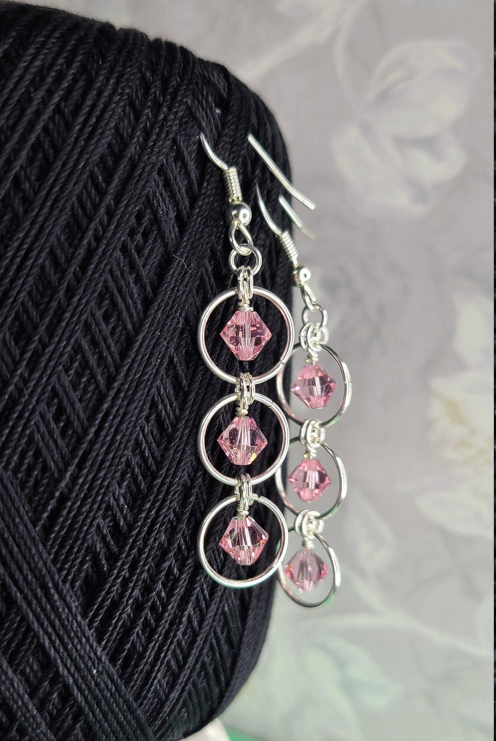Triple Drop Crystal Earrings – Handmade Jewelry with Silver-Plated Jumprings, Elegant Dangle Gift