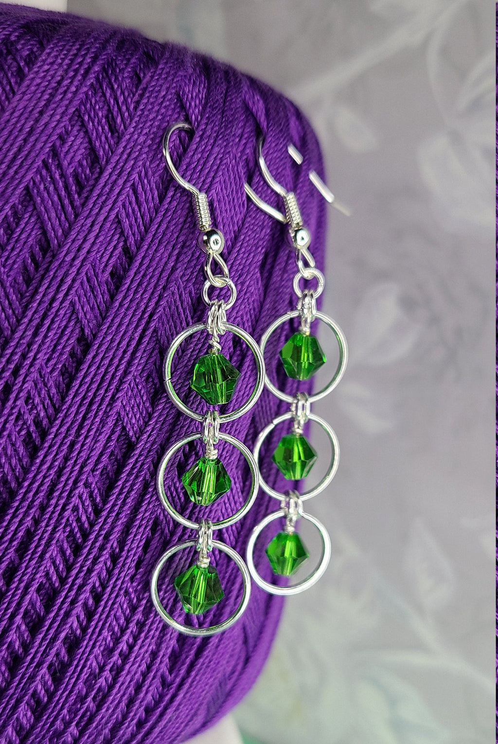 Triple Drop Crystal Earrings – Handmade Jewelry with Silver-Plated Jumprings, Elegant Dangle Gift
