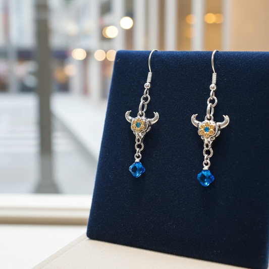 Cow Skull Charm Earrings – Handmade Jewelry