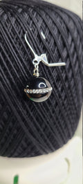 Black and Rhinestone Locking Stitch Marker