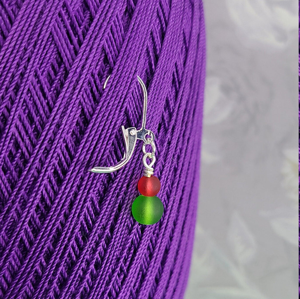 Locking Stitch Markers - Colorful Glass Beads