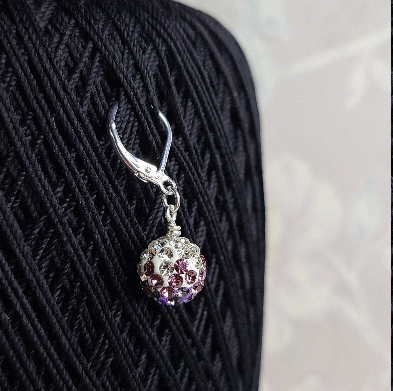 Purple or Pink Stitch Marker -  Polymer Clay