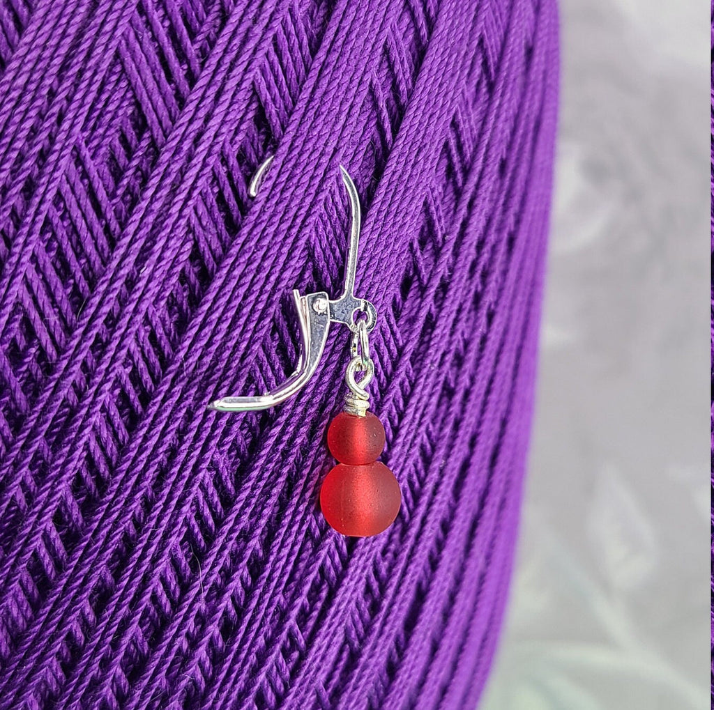 Locking Stitch Markers - Colorful Glass Beads