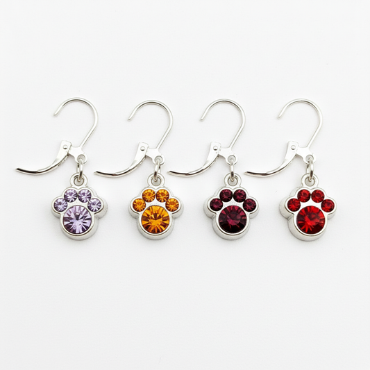 Paw stitch markers with leverback findings