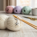 Star Locking Stitch Marker in crafting setting